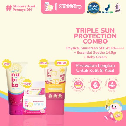 Nubiko Triple Glow Combo - Nubiko Baby Cream 50 gr, Essential Soothe 14,5 gr & Hydra Gentle Body Lotion