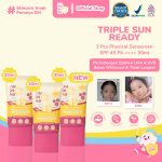 Nubiko Triple Sun Ready - 3 Pcs Nubiko Physical Sunscreen SPF 45 PA ++++ 30ml - Sunscreen Anak